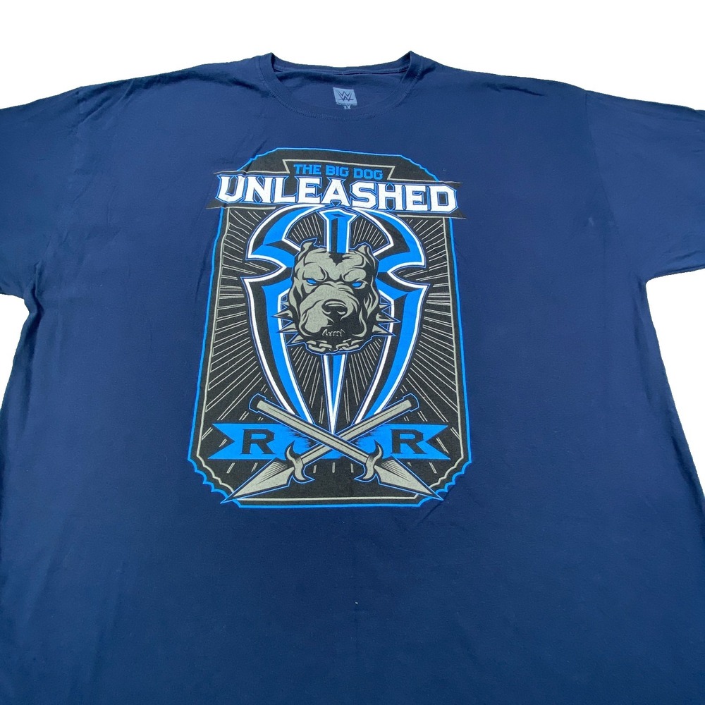 WWE Roman Reigns Shirt Mens 3XL The Big Dog Unleashed Navy Wrestling Graphic Tee